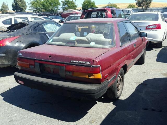 JT2EL32D3J0264080 - 1988 TOYOTA TERCEL DEL MAROON photo 4