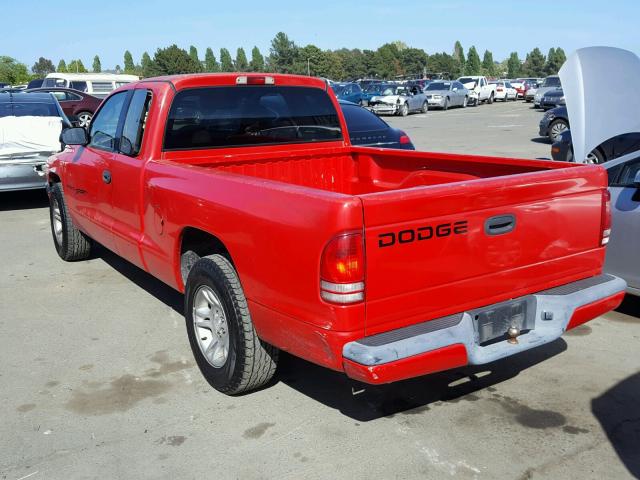 1B7GL22X11S253944 - 2001 DODGE DAKOTA RED photo 3