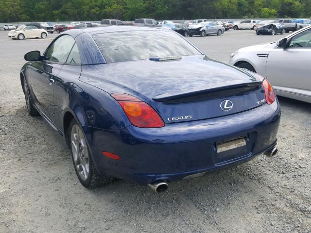 JTHFN48Y930035684 - 2003 LEXUS SC 430 BLUE photo 3