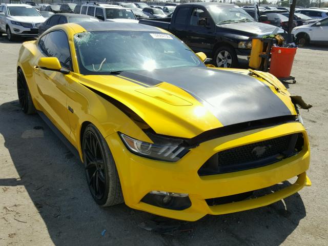 1FA6P8CFXF5355800 - 2015 FORD MUSTANG GT YELLOW photo 1