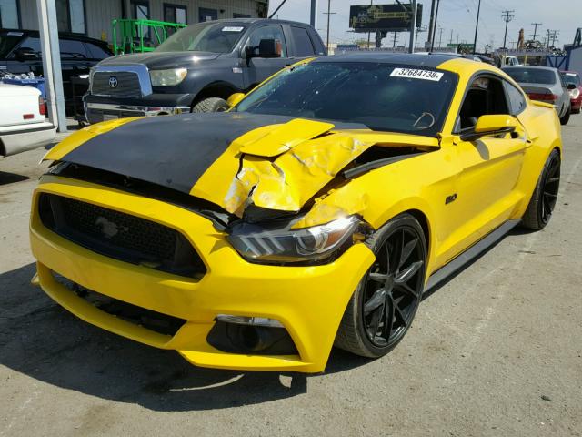 1FA6P8CFXF5355800 - 2015 FORD MUSTANG GT YELLOW photo 2
