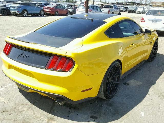 1FA6P8CFXF5355800 - 2015 FORD MUSTANG GT YELLOW photo 4