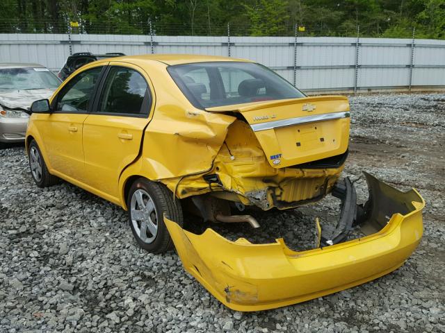 KL1TG5DE9BB126223 - 2011 CHEVROLET AVEO LT YELLOW photo 3