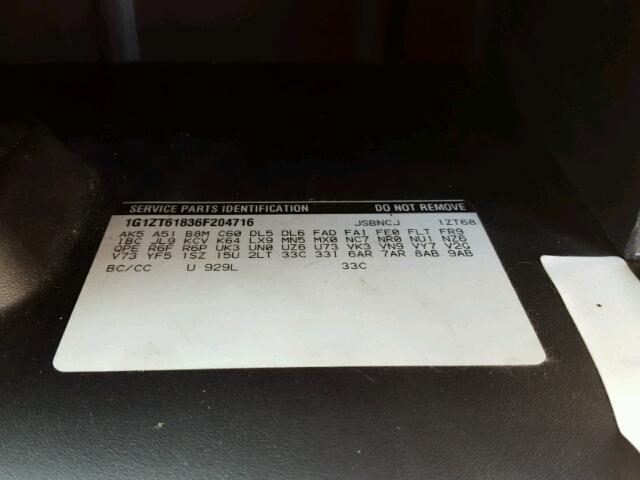 1G1ZT61836F204716 - 2006 CHEVROLET MALIBU MAX 金色 照片 10