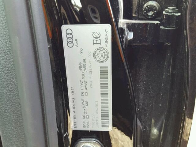 WAUE8GFF3J1021002 - 2018 AUDI A3 PROGRES BLACK photo 10