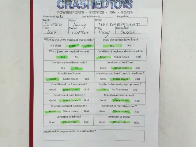 1HD1FC4187Y670199 - 2007 HARLEY-DAVIDSON FLHTCUI Қара фото 20