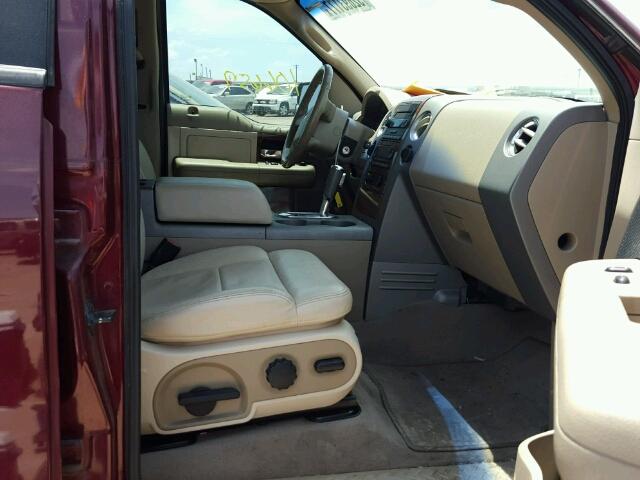 1FTPW14584KC25950 - 2004 FORD F150 SUPER BURGUNDY photo 5