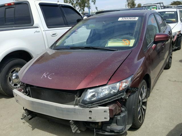 19XFB2F9XEE260037 - 2014 HONDA CIVIC EXL BURGUNDY photo 2