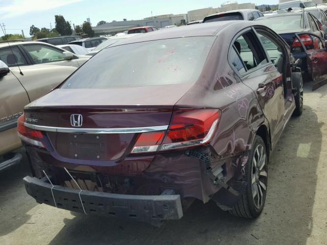 19XFB2F9XEE260037 - 2014 HONDA CIVIC EXL BURGUNDY photo 4