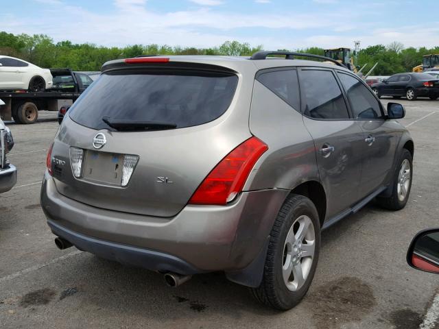 JN8AZ08T14W223194 - 2004 NISSAN MURANO SL BEIGE photo 4