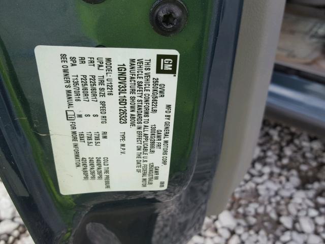 1GNDV33L16D126323 - 2006 CHEVROLET UPLANDER L 绿色 照片 10