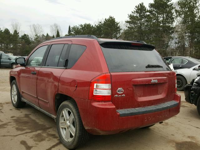 1J8FF47W57D427972 - 2007 JEEP COMPASS RED photo 3