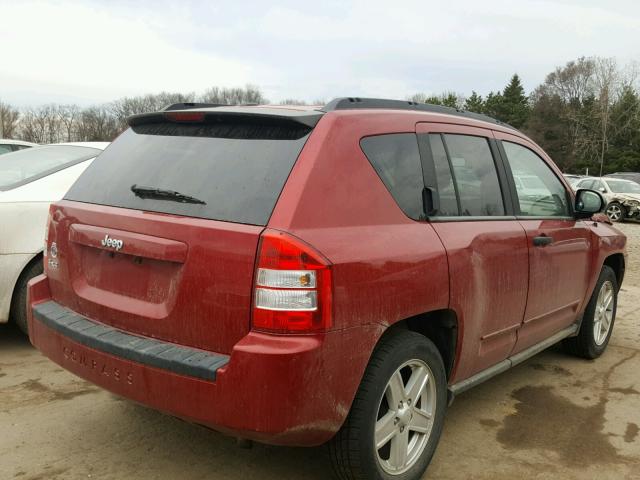 1J8FF47W57D427972 - 2007 JEEP COMPASS RED photo 4