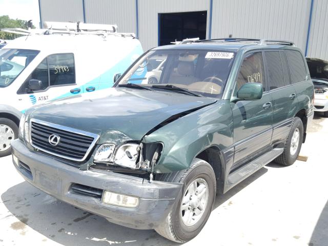 JT6HT00W0X0026243 - 1999 LEXUS LX 470 GREEN photo 2