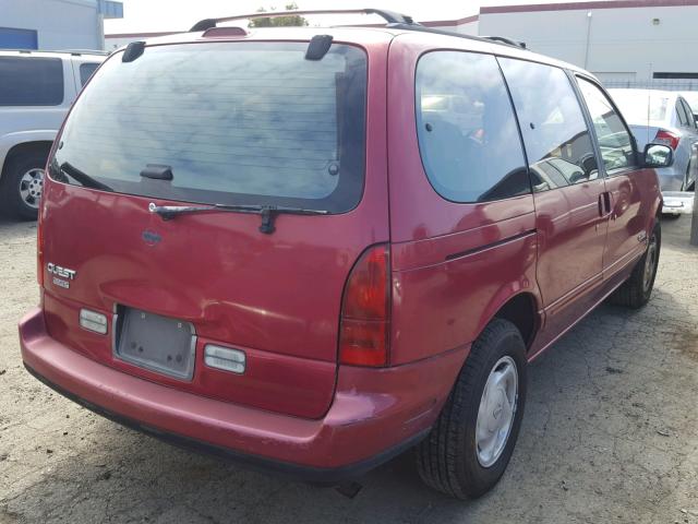 4N2DN11WXPD805466 - 1993 NISSAN QUEST GXE RED photo 4