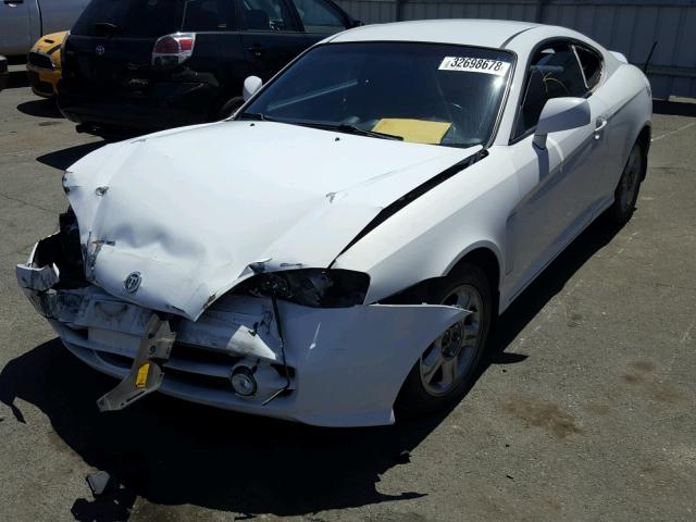 KMHHN65F93U062719 - 2003 HYUNDAI TIBURON GT WHITE photo 2