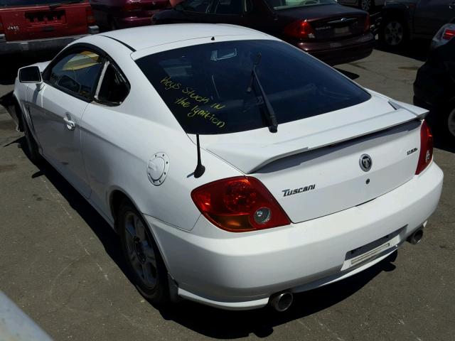 KMHHN65F93U062719 - 2003 HYUNDAI TIBURON GT WHITE photo 3