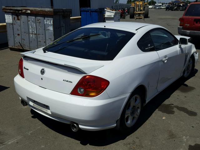 KMHHN65F93U062719 - 2003 HYUNDAI TIBURON GT WHITE photo 4