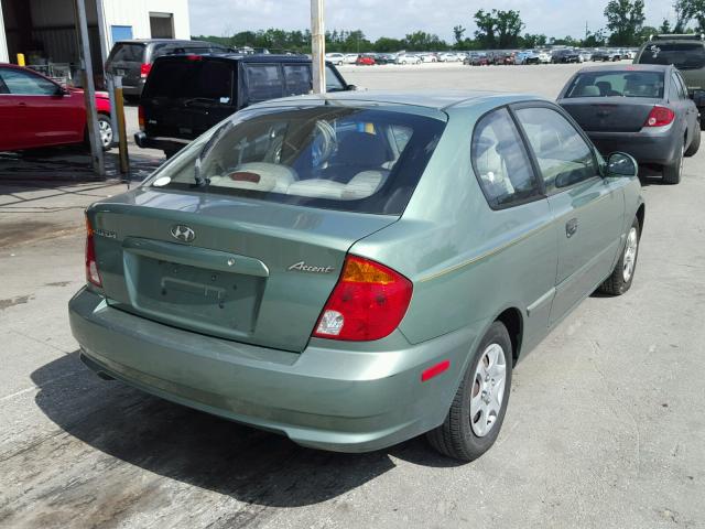 KMHCG35CX5U326154 - 2005 HYUNDAI ACCENT GS GREEN photo 4