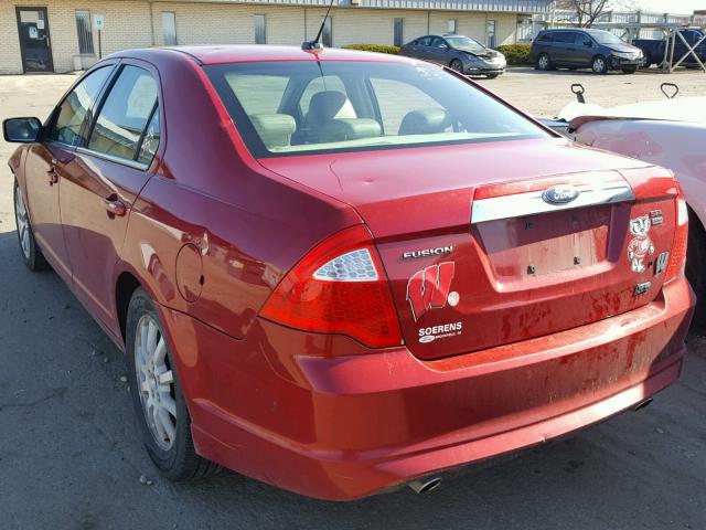 3FAHP0CG5AR259954 - 2010 FORD FUSION SEL RED photo 3