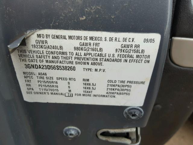 3GNDA13D28S611419 - 2008 CHEVROLET HHR LS 石墨色 照片 10