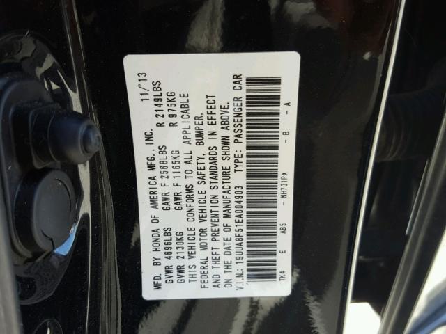 19UUA8F51EA004903 - 2014 ACURA TL TECH BLACK photo 10