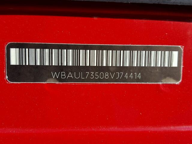 WBAUL73508VJ74414 - 2008 BMW 128 I RED photo 10