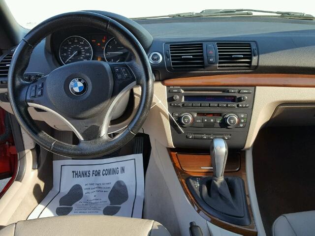 WBAUL73508VJ74414 - 2008 BMW 128 I RED photo 9