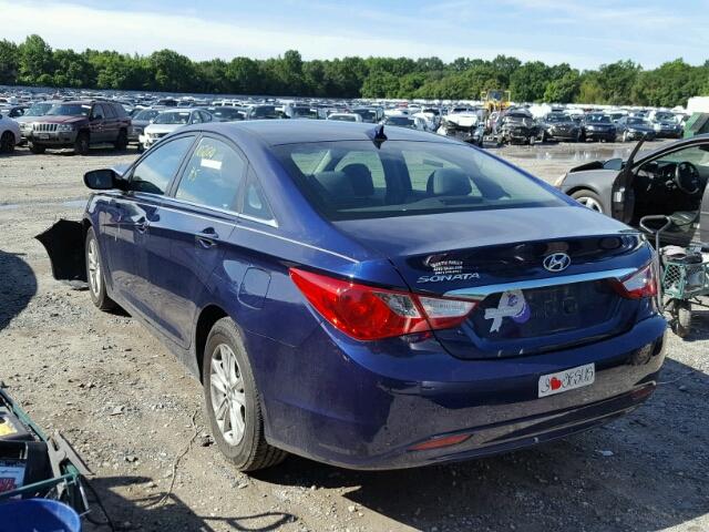 5NPEB4AC7DH638822 - 2013 HYUNDAI SONATA GLS BLUE photo 3