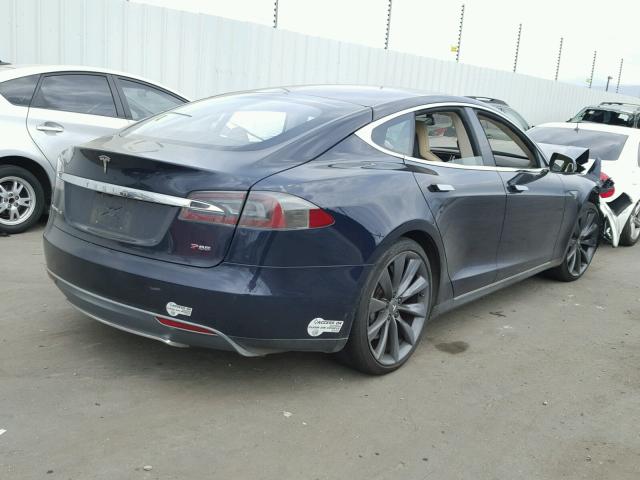 5YJSA1CP0CFP02958 - 2012 TESLA MODEL S Կապույտ լուսանկար 4