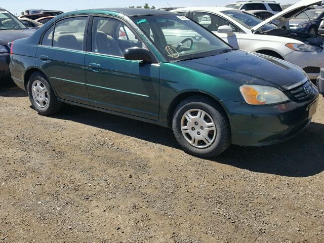 2HGES16622H536787 - 2002 HONDA CIVIC LX GREEN photo 1