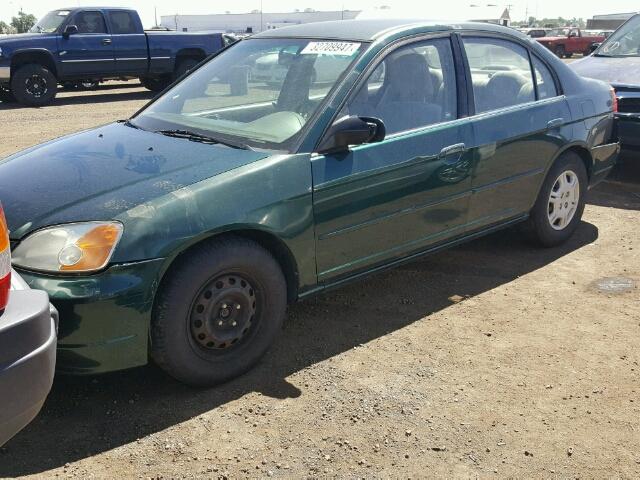 2HGES16622H536787 - 2002 HONDA CIVIC LX GREEN photo 2