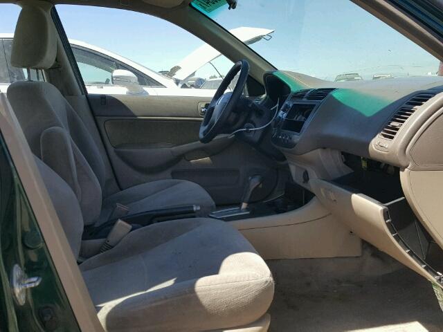 2HGES16622H536787 - 2002 HONDA CIVIC LX GREEN photo 5