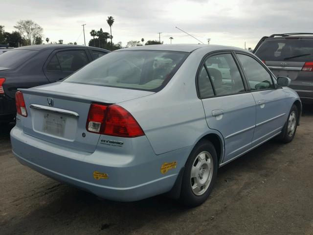 JHMES96653S004911 - 2003 HONDA CIVIC HYBR BLUE photo 4