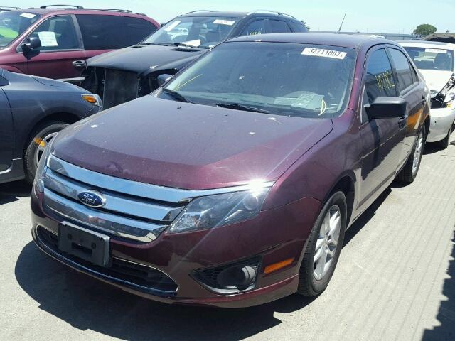 3FAHP0GA1CR351569 - 2012 FORD FUSION S BURGUNDY photo 2