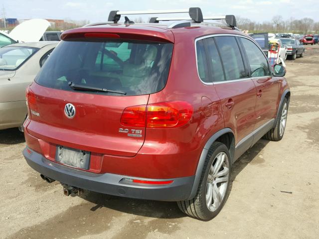 WVGBV7AX0CW005341 - 2012 VOLKSWAGEN TIGUAN S RED photo 4