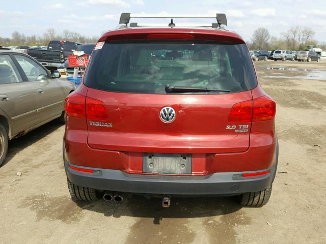 WVGBV7AX0CW005341 - 2012 VOLKSWAGEN TIGUAN S RED photo 9