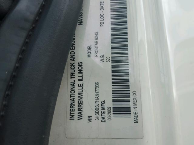 3HSDBSJR1AN177936 - 2010 INTERNATIONAL PROSTAR 白色 照片 10