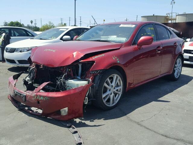 JTHBE262965010342 - 2006 LEXUS IS 350 RED photo 2