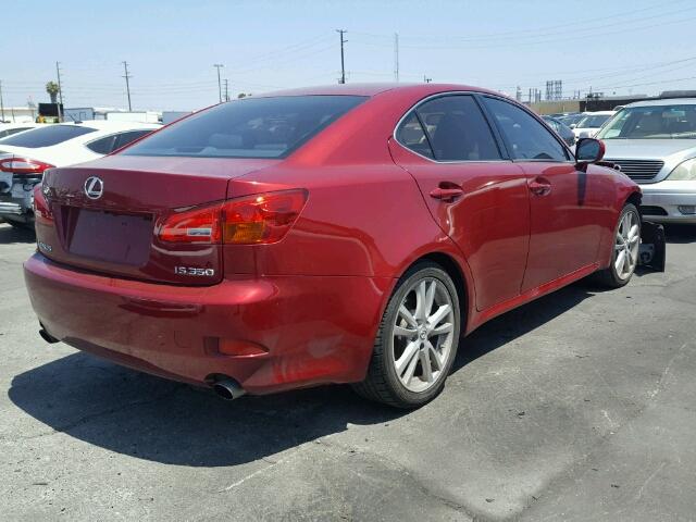 JTHBE262965010342 - 2006 LEXUS IS 350 RED photo 4