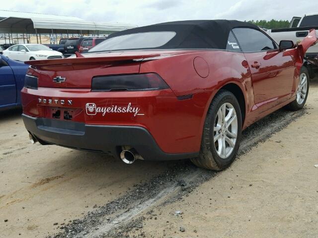 2G1FD3D34F9264253 - 2015 CHEVROLET CAMARO RED photo 4