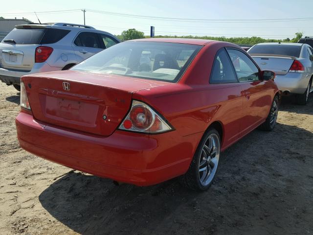 1HGEM22941L113629 - 2001 HONDA CIVIC SI RED photo 4