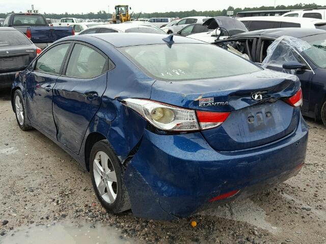 KMHDH4AE4DU997204 - 2013 HYUNDAI ELANTRA GL BLUE photo 3