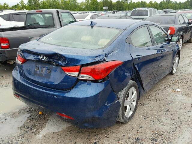 KMHDH4AE4DU997204 - 2013 HYUNDAI ELANTRA GL BLUE photo 4