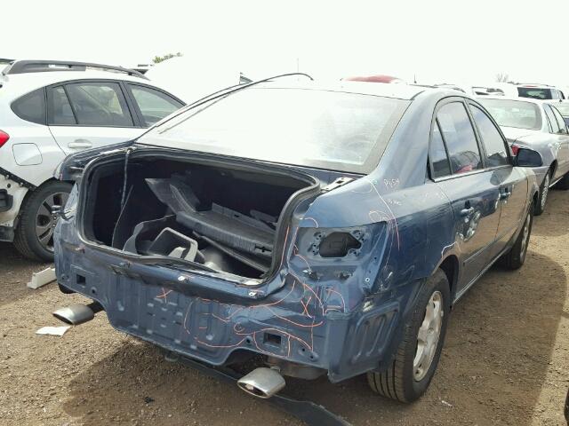 5NPEU46F96H096431 - 2006 HYUNDAI SONATA BLUE photo 4