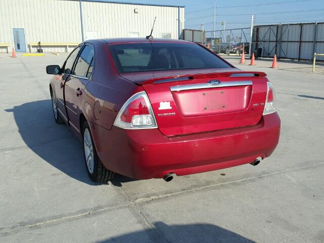 3FAHP08149R143886 - 2009 FORD FUSION SEL RED photo 3