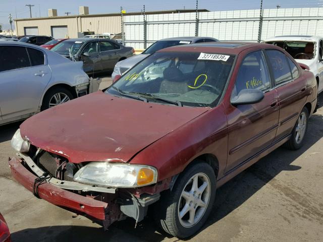 3N1BB51D91L108402 - 2001 NISSAN SENTRA SE RED photo 2