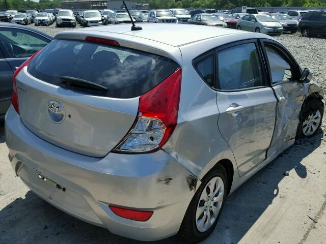 KMHCT5AE1FU219011 - 2015 HYUNDAI ACCENT GS SILVER photo 4