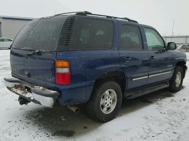 1GNEK13T41J115800 - 2001 CHEVROLET TAHOE K150 BLUE photo 4