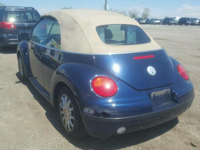 3VWCM31Y84M329763 - 2004 VOLKSWAGEN NEW BEETLE 蓝色 照片 3